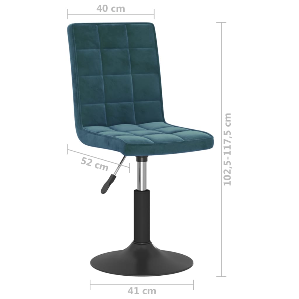 Eetkamerstoelen draaibaar 4 st fluweel blauw