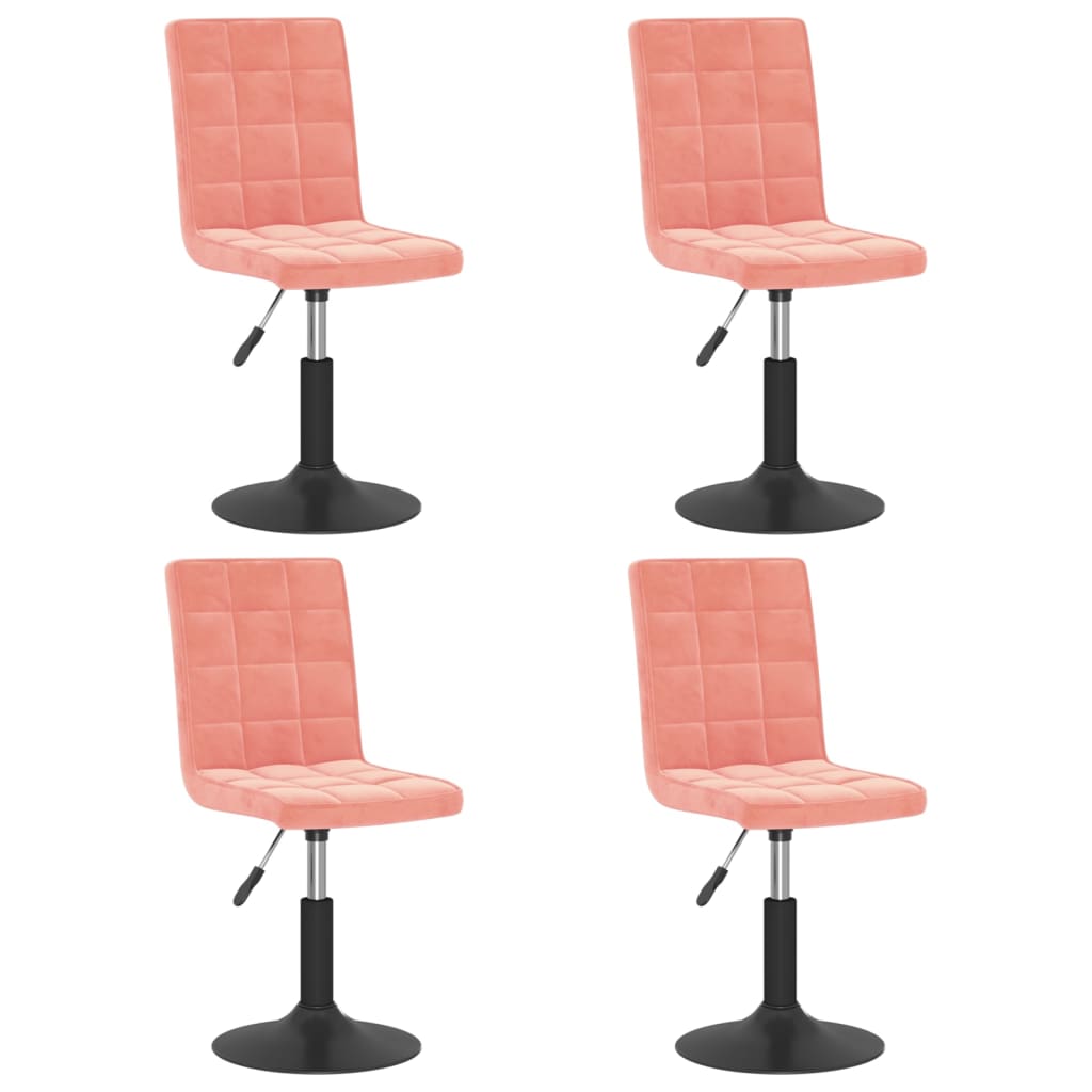Eetkamerstoelen draaibaar 4 st fluweel roze