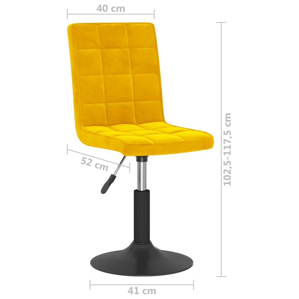 Eetkamerstoelen draaibaar 4 st fluweel mosterdgeel