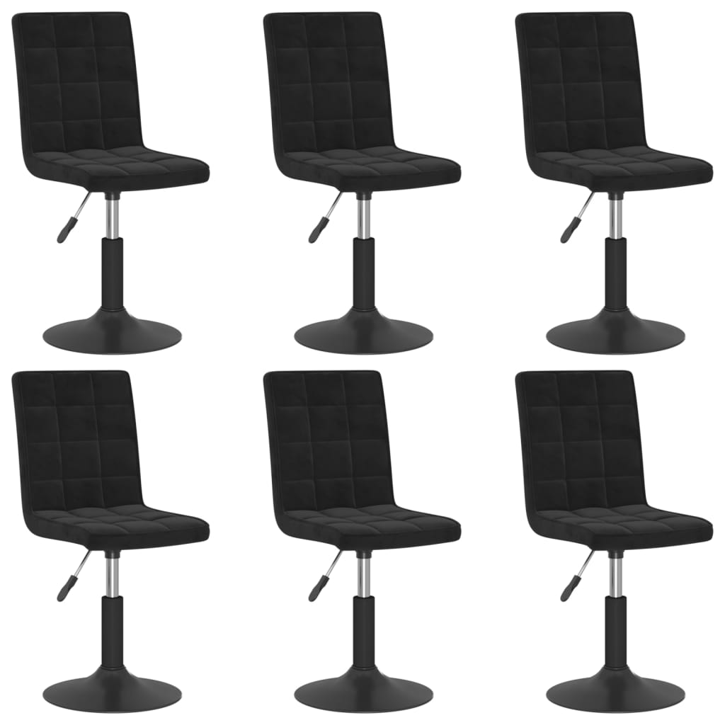 Eetkamerstoelen draaibaar 6 st fluweel zwart