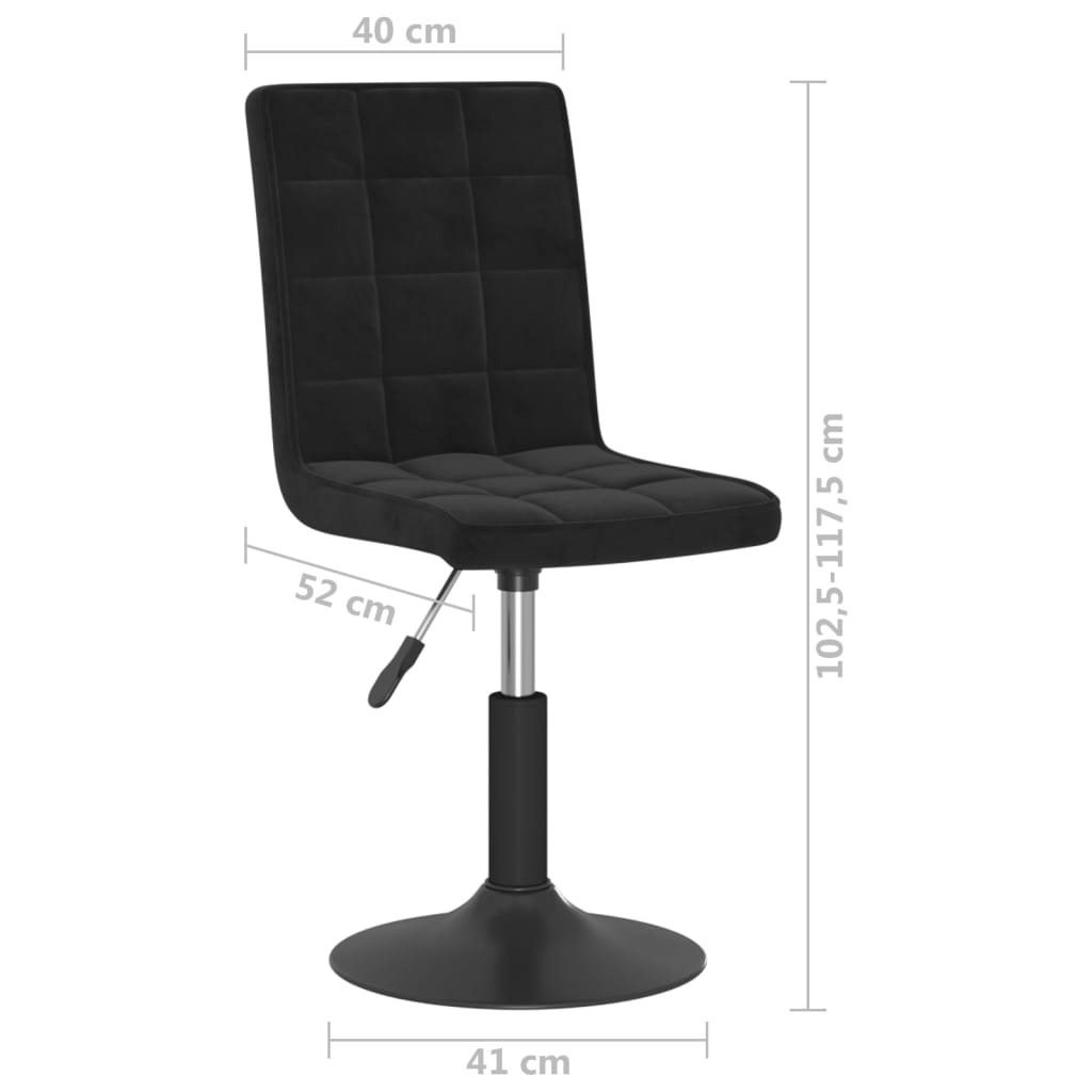 Eetkamerstoelen draaibaar 6 st fluweel zwart
