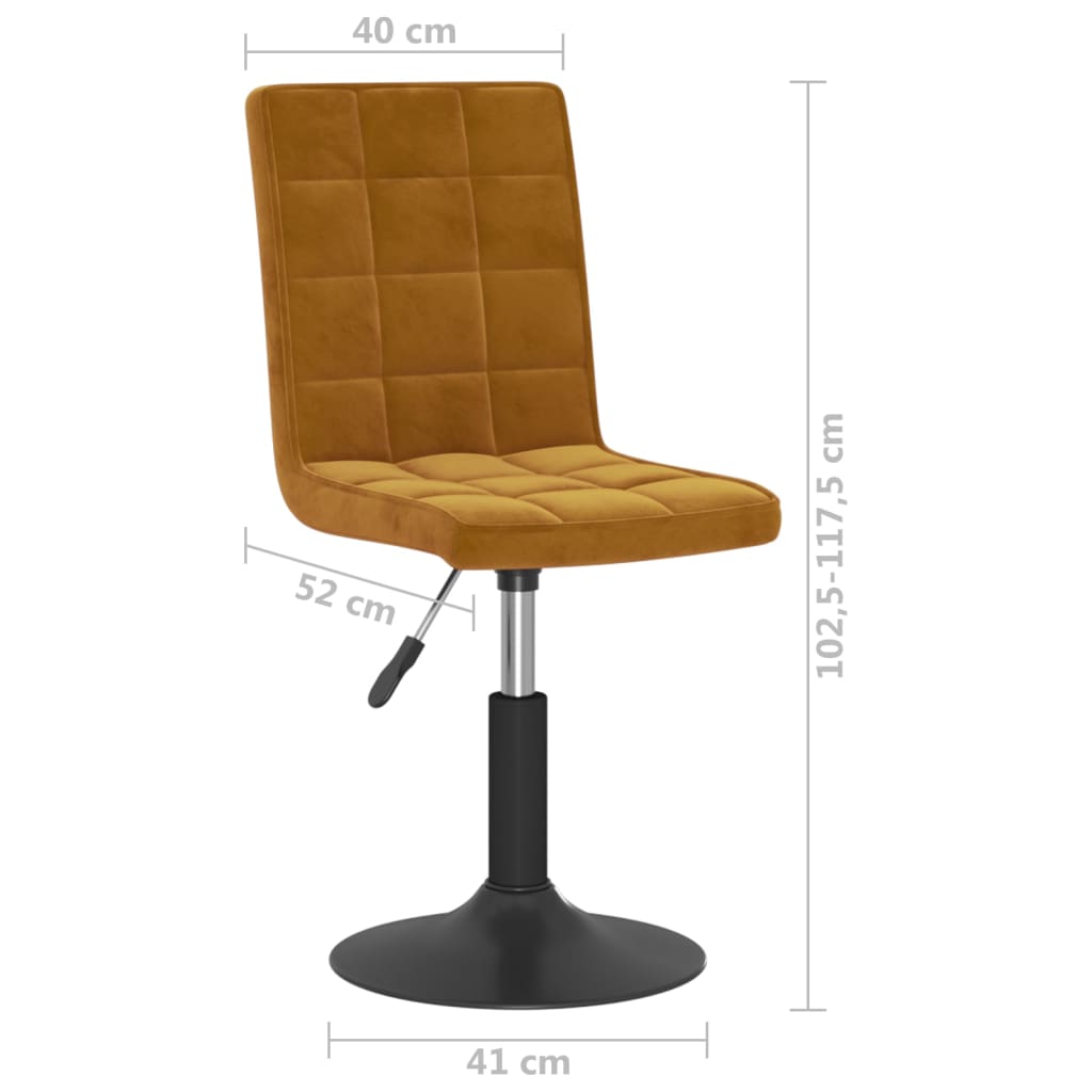 Eetkamerstoelen draaibaar 6 st fluweel bruin