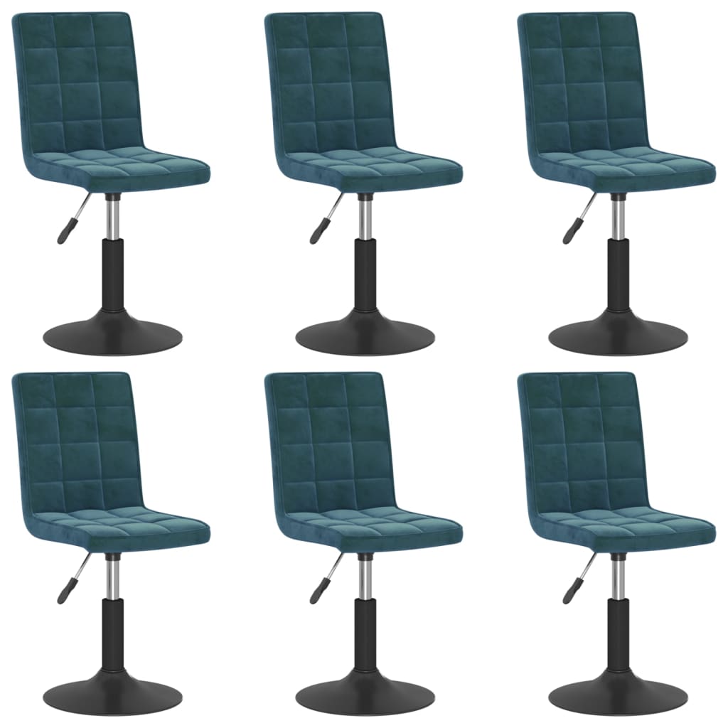 Eetkamerstoelen draaibaar 6 st fluweel blauw