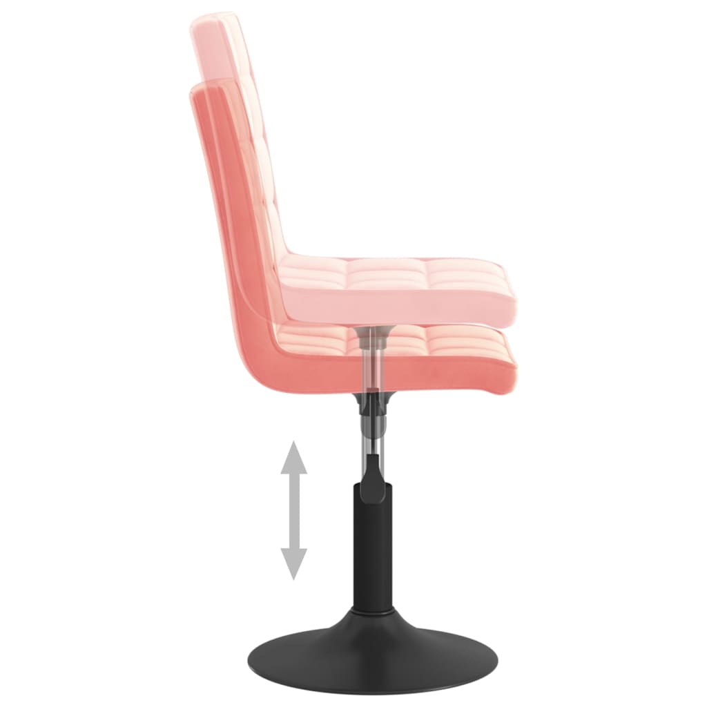 Eetkamerstoelen draaibaar 6 st fluweel roze