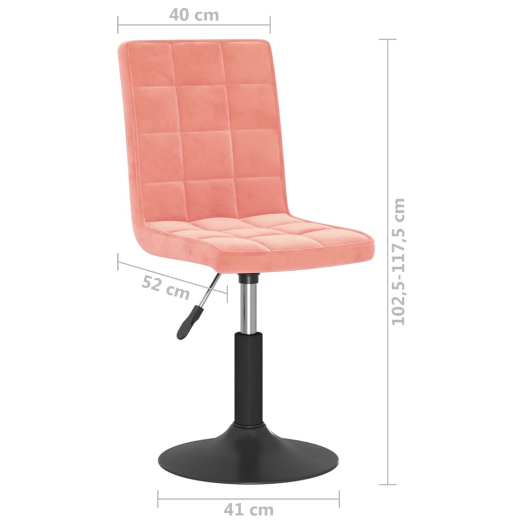 Eetkamerstoelen draaibaar 6 st fluweel roze