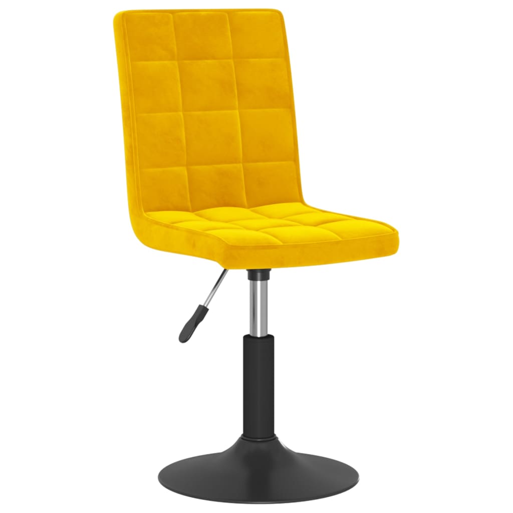 Eetkamerstoelen draaibaar 6 st fluweel mosterdgeel