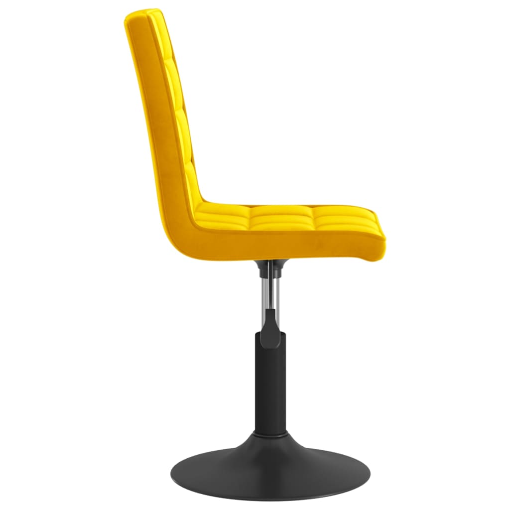 Eetkamerstoelen draaibaar 6 st fluweel mosterdgeel