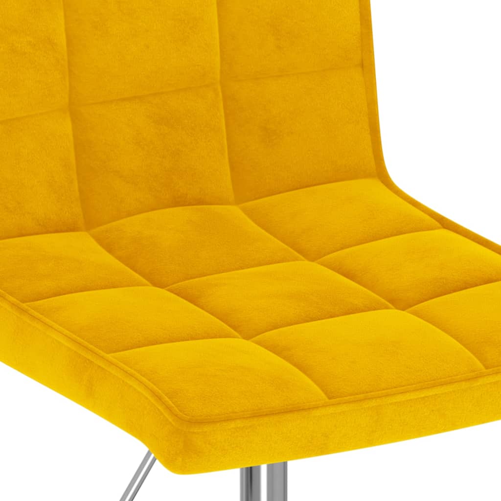Eetkamerstoelen draaibaar 6 st fluweel mosterdgeel
