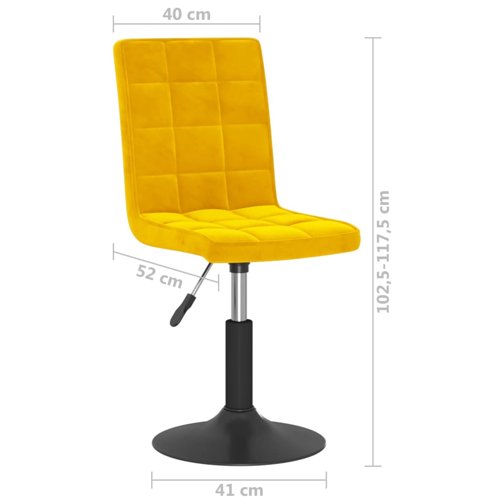 Eetkamerstoelen draaibaar 6 st fluweel mosterdgeel