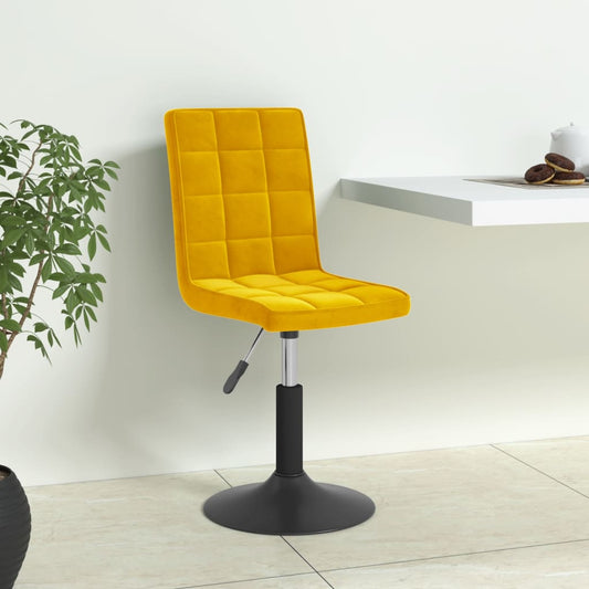 Eetkamerstoelen draaibaar 6 st fluweel mosterdgeel