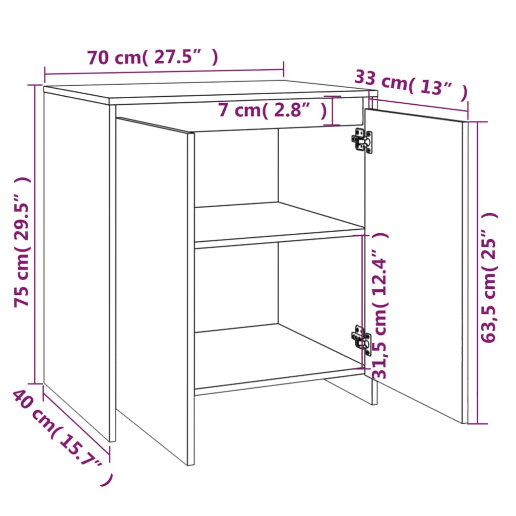 3098073 vidaXL 3 st. Dressoirs bewerkt hout wit (809737+809755+809764)