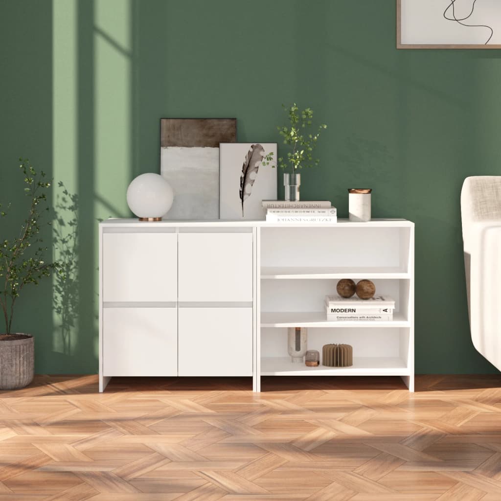 2 st Dressoirs bewerkt hout wit