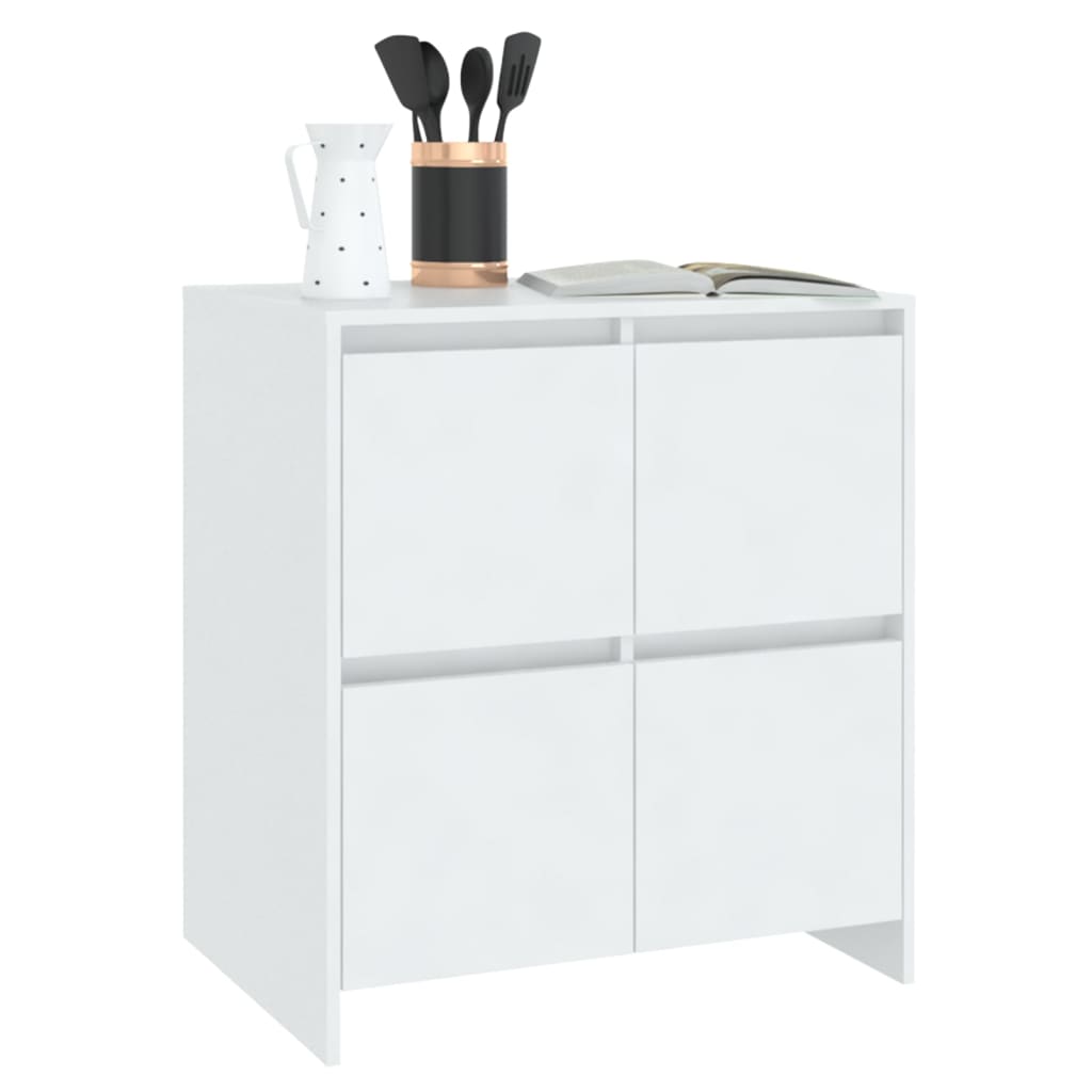 Dressoirs 2 st 70x41x75 cm bewerkt hout wit
