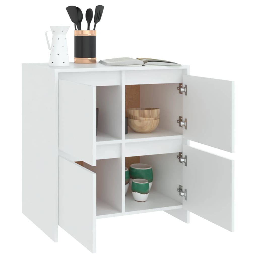 Dressoirs 2 st 70x41x75 cm bewerkt hout wit