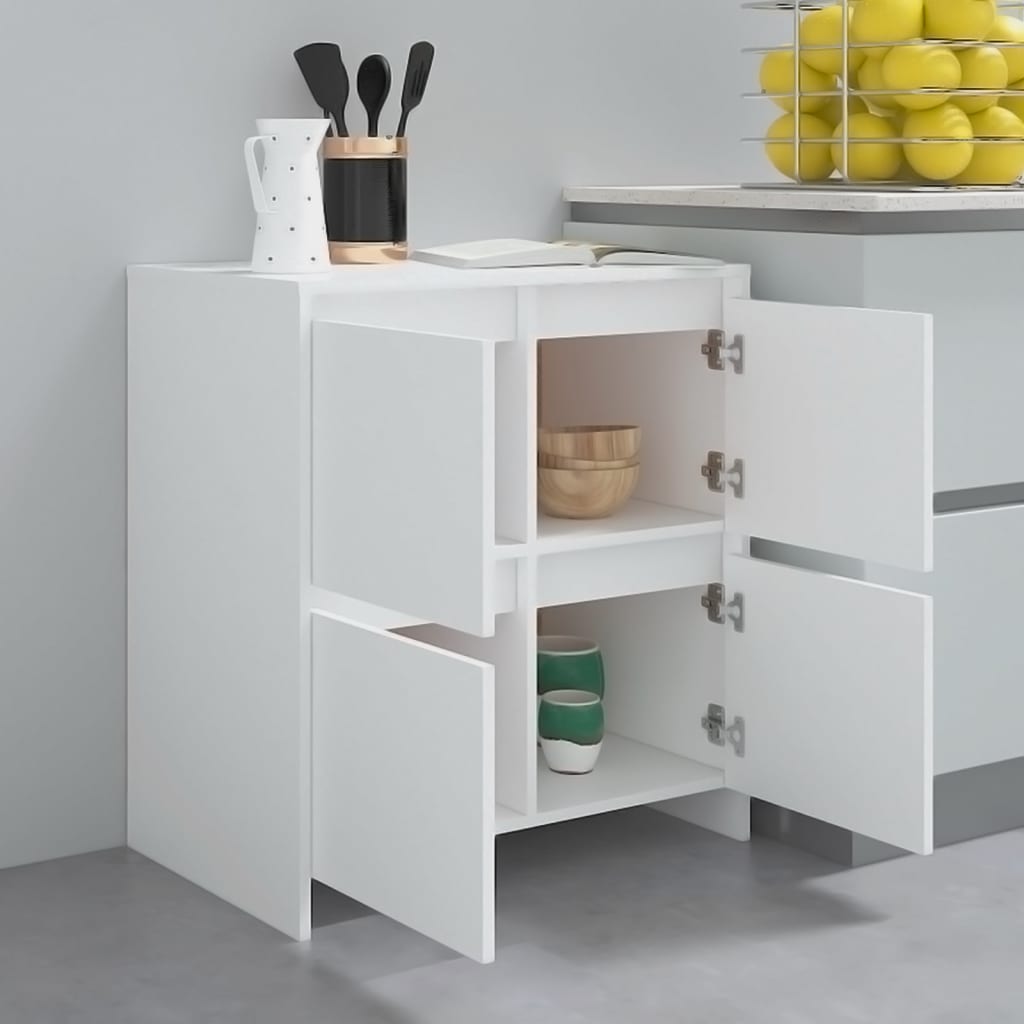 Dressoirs 2 st 70x41x75 cm bewerkt hout wit