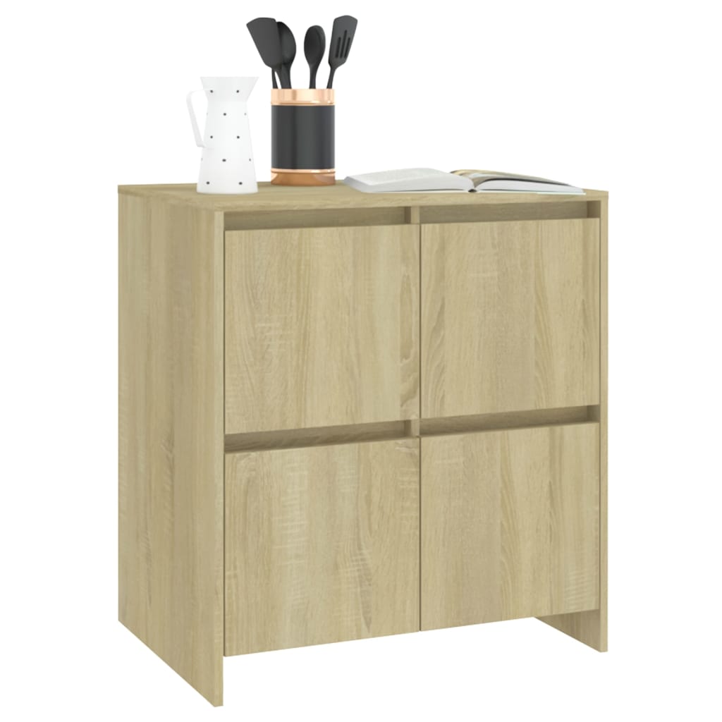 Dressoirs 2 st 70x41x75 cm bewerkt hout sonoma eikenkleurig