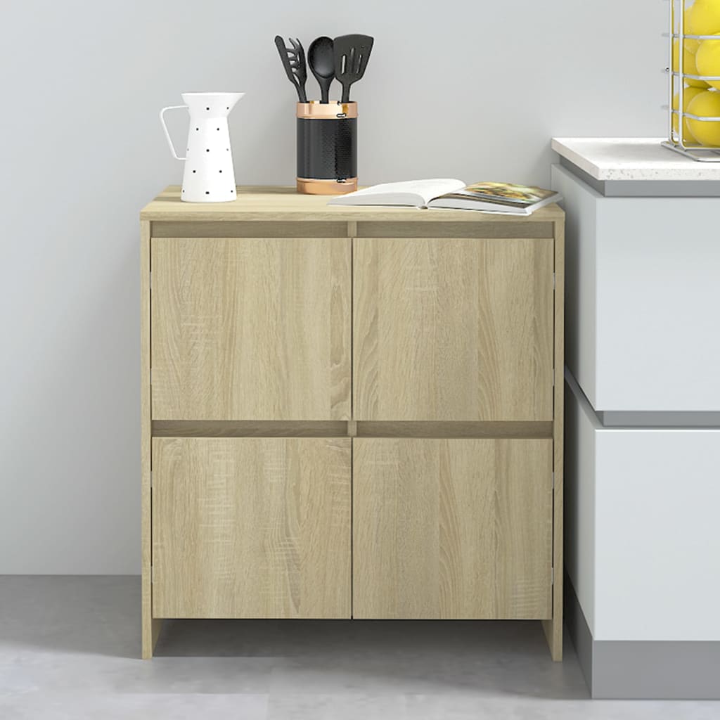 Dressoirs 2 st 70x41x75 cm bewerkt hout sonoma eikenkleurig