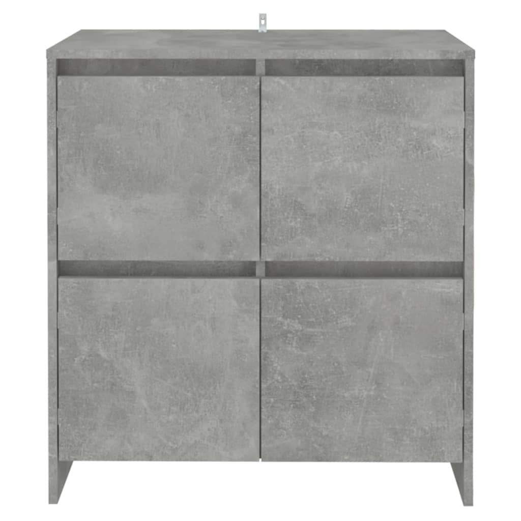 Dressoirs 2 st 70x41x75 cm bewerkt hout betongrijs