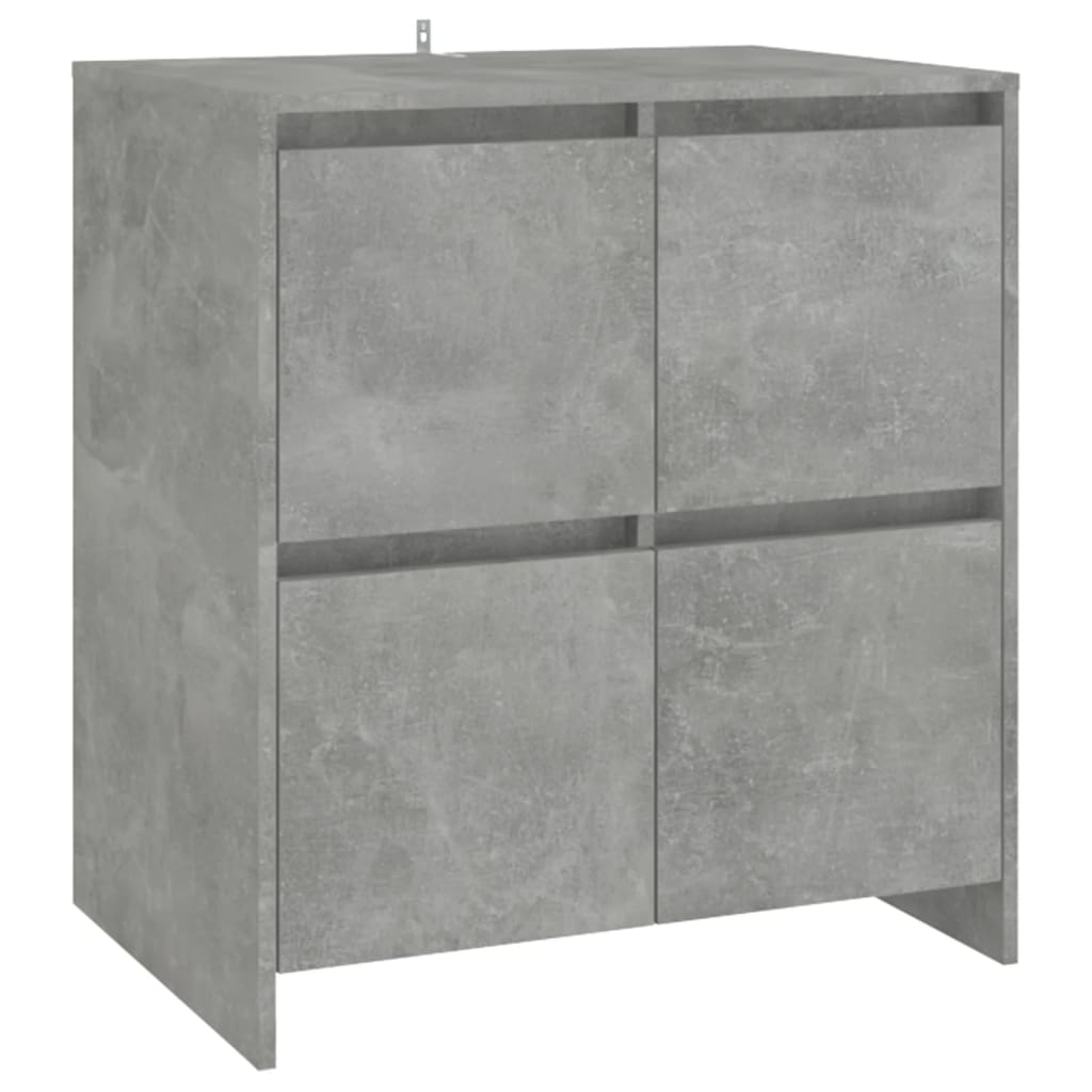 Dressoirs 2 st 70x41x75 cm bewerkt hout betongrijs