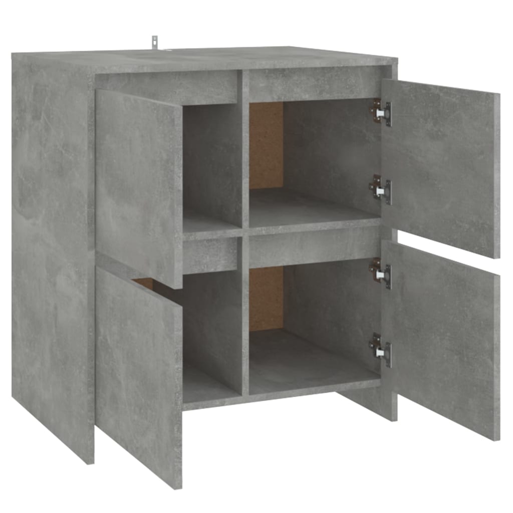 Dressoirs 2 st 70x41x75 cm bewerkt hout betongrijs