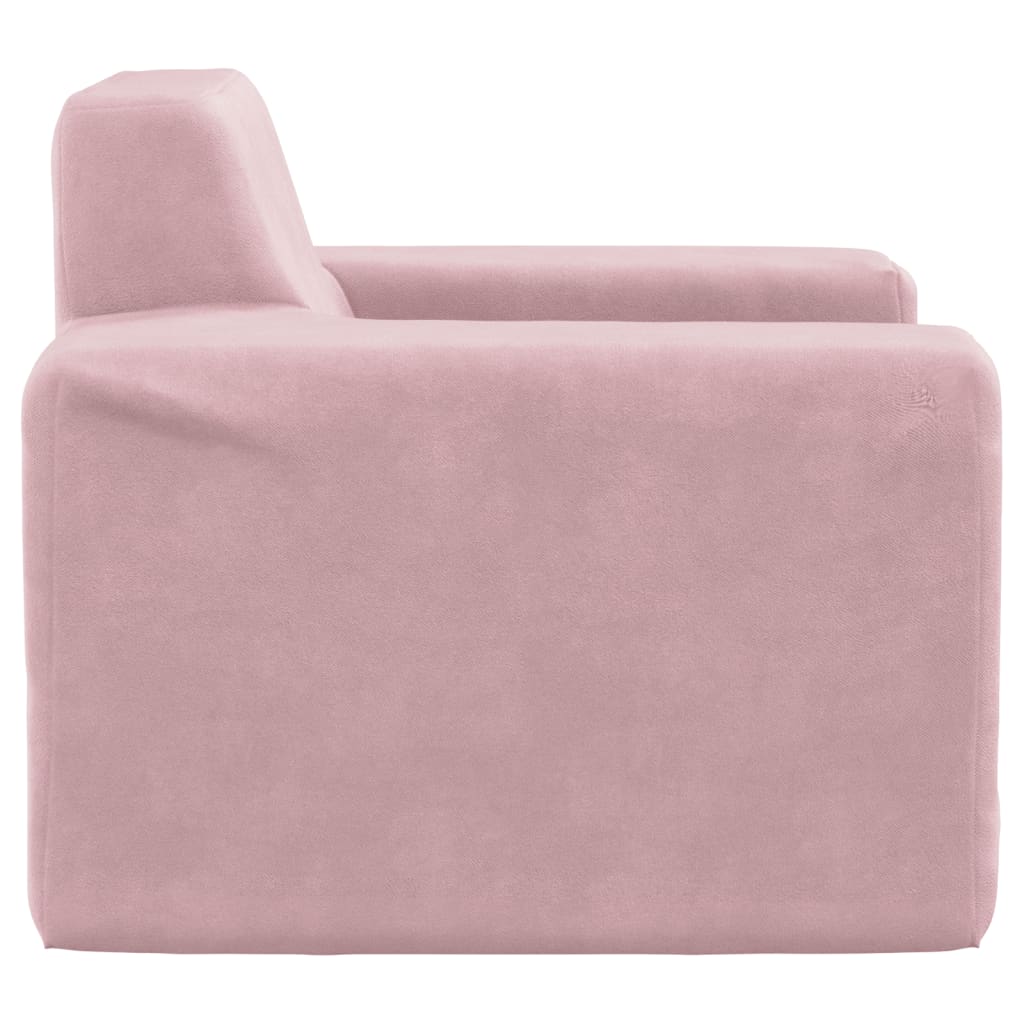 Kinderbank zacht pluche roze