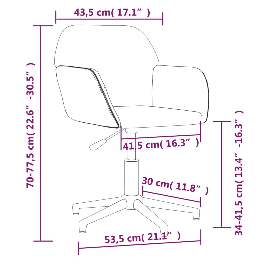 Eetkamerstoelen 2 st draaibaar stof crèmekleurig