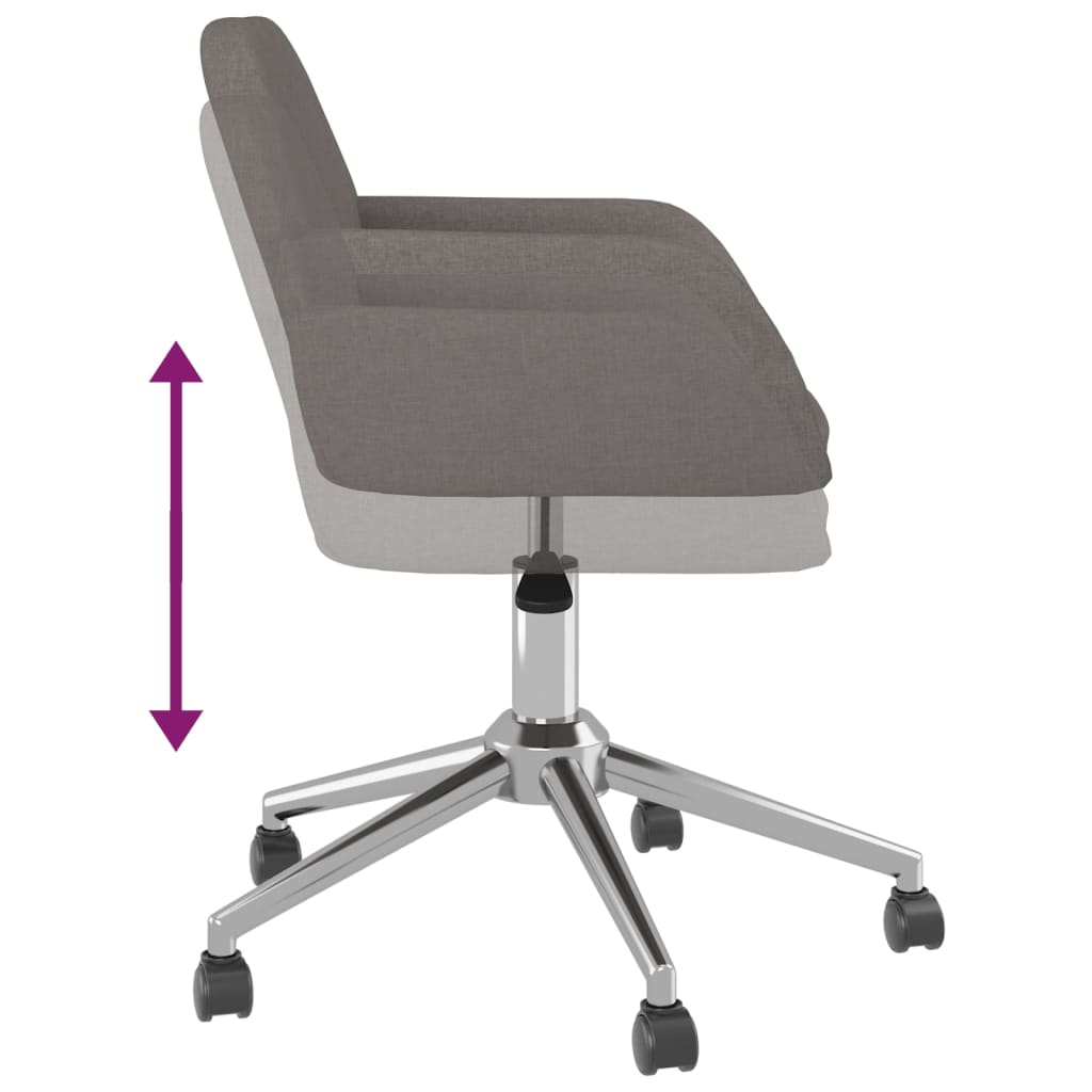 Eetkamerstoelen draaibaar 2 st stof donkergrijs