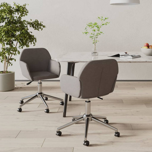 Eetkamerstoelen draaibaar 2 st stof donkergrijs