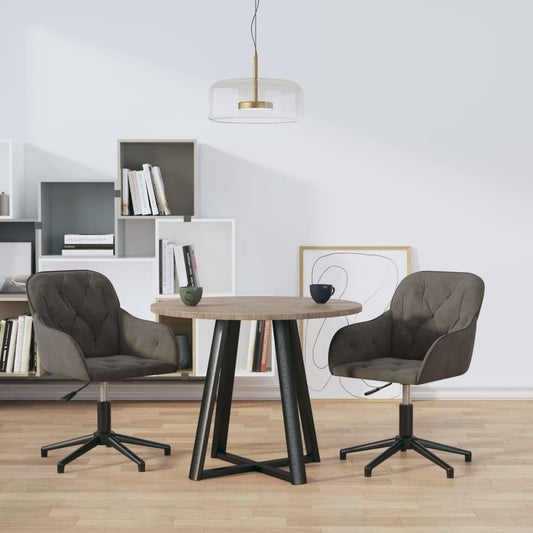 Eetkamerstoelen draaibaar 2 st fluweel donkergrijs