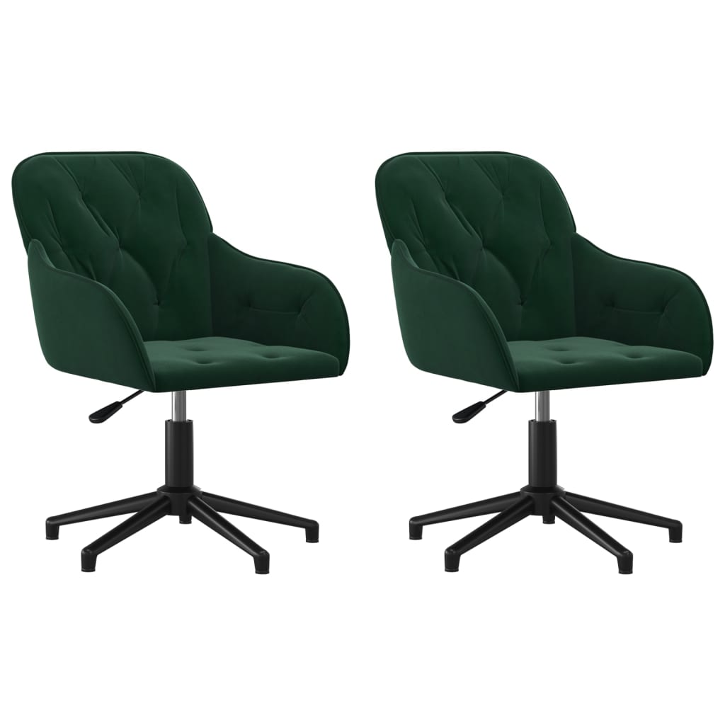 Eetkamerstoelen draaibaar 2 st fluweel donkergroen