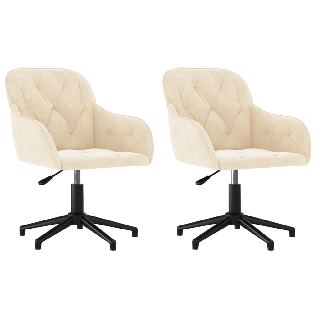 Eetkamerstoelen draaibaar 2 st fluweel crèmekleurig