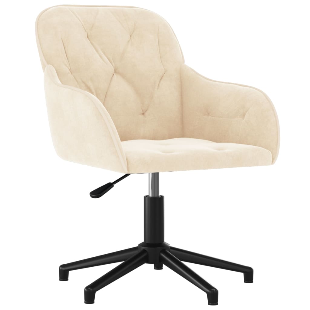 Eetkamerstoelen draaibaar 2 st fluweel crèmekleurig