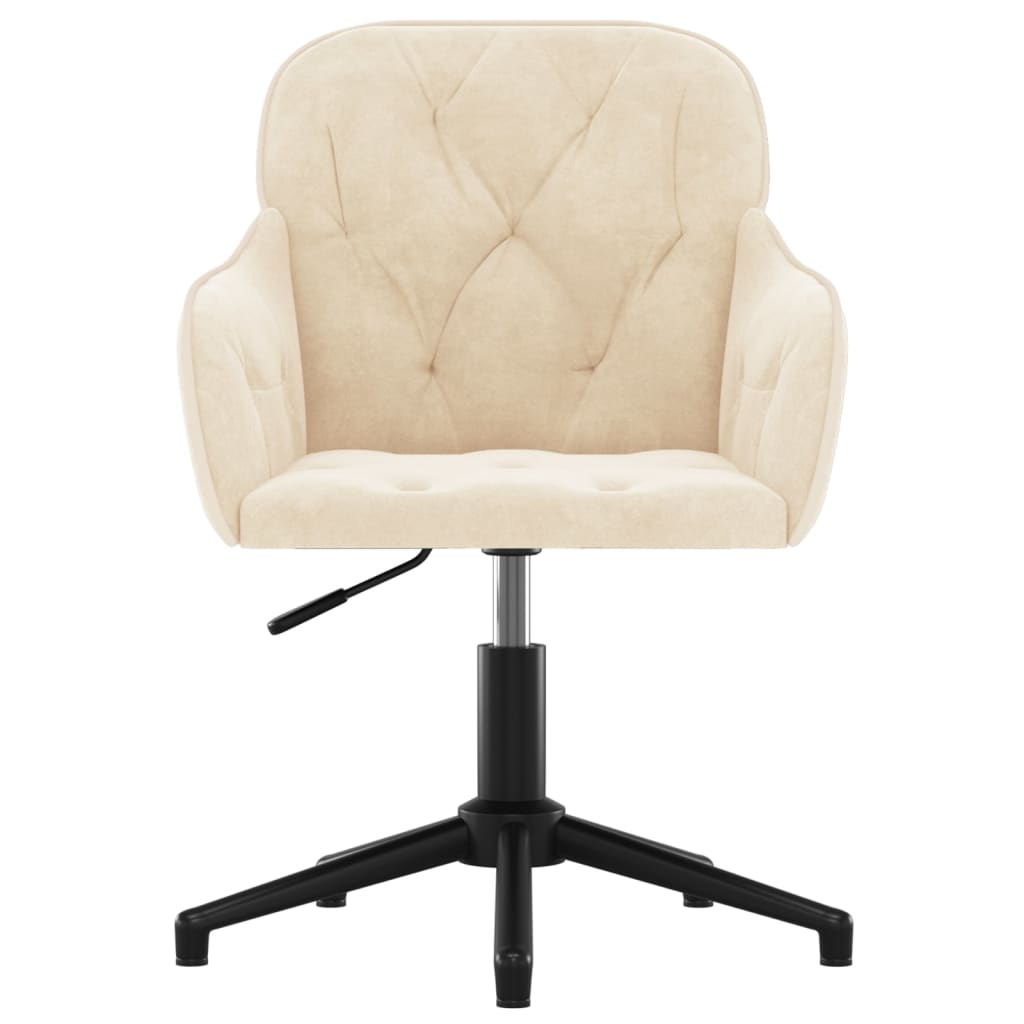 Eetkamerstoelen draaibaar 2 st fluweel crèmekleurig