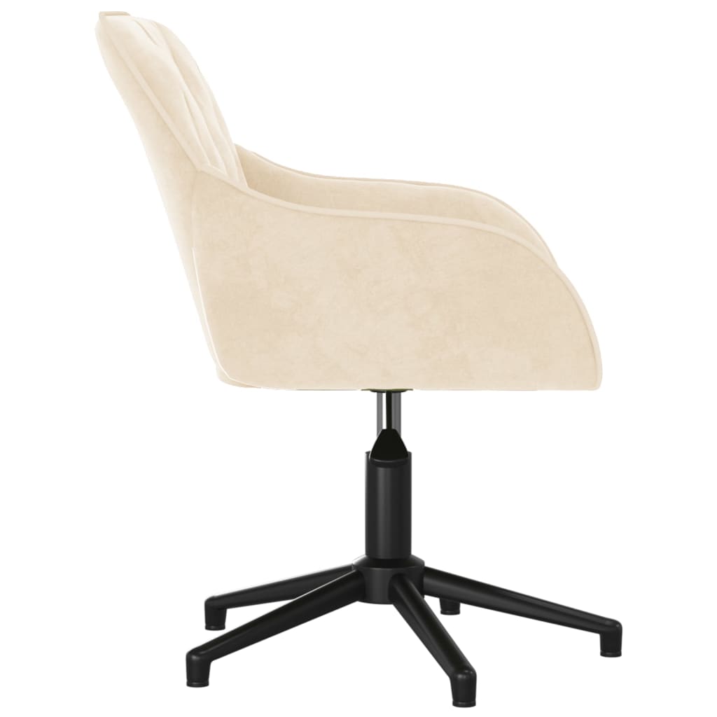 Eetkamerstoelen draaibaar 2 st fluweel crèmekleurig