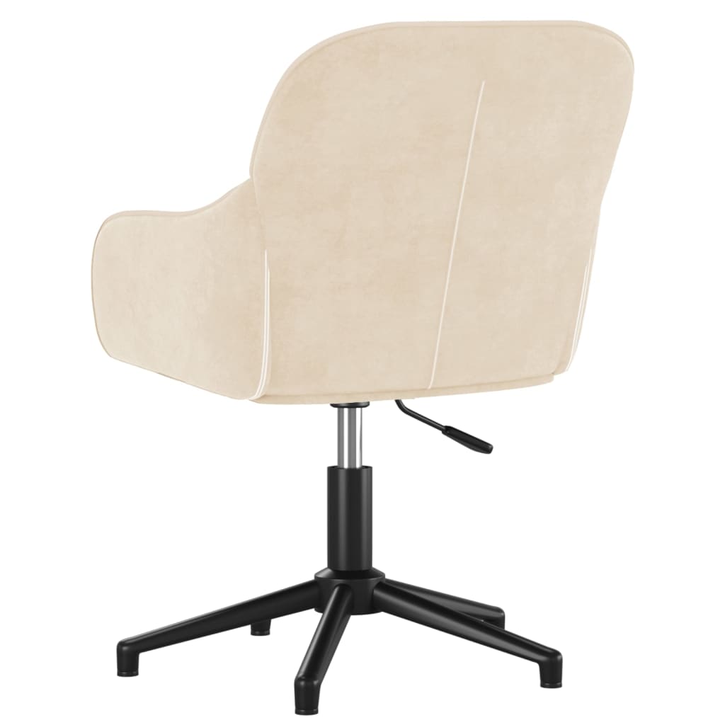Eetkamerstoelen draaibaar 2 st fluweel crèmekleurig