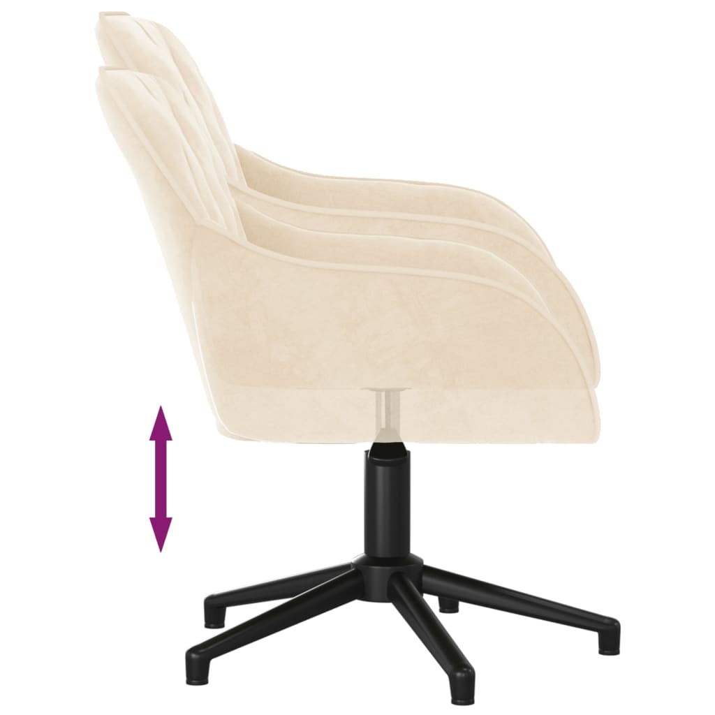 Eetkamerstoelen draaibaar 2 st fluweel crèmekleurig