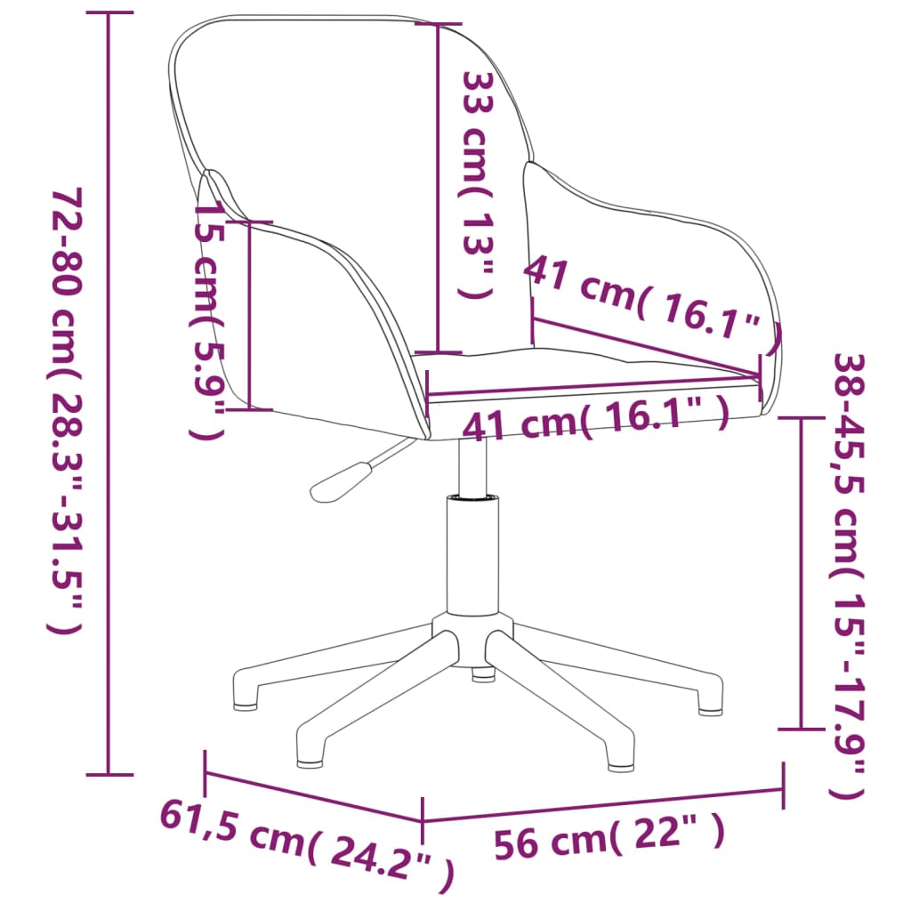 Eetkamerstoelen draaibaar 2 st fluweel crèmekleurig