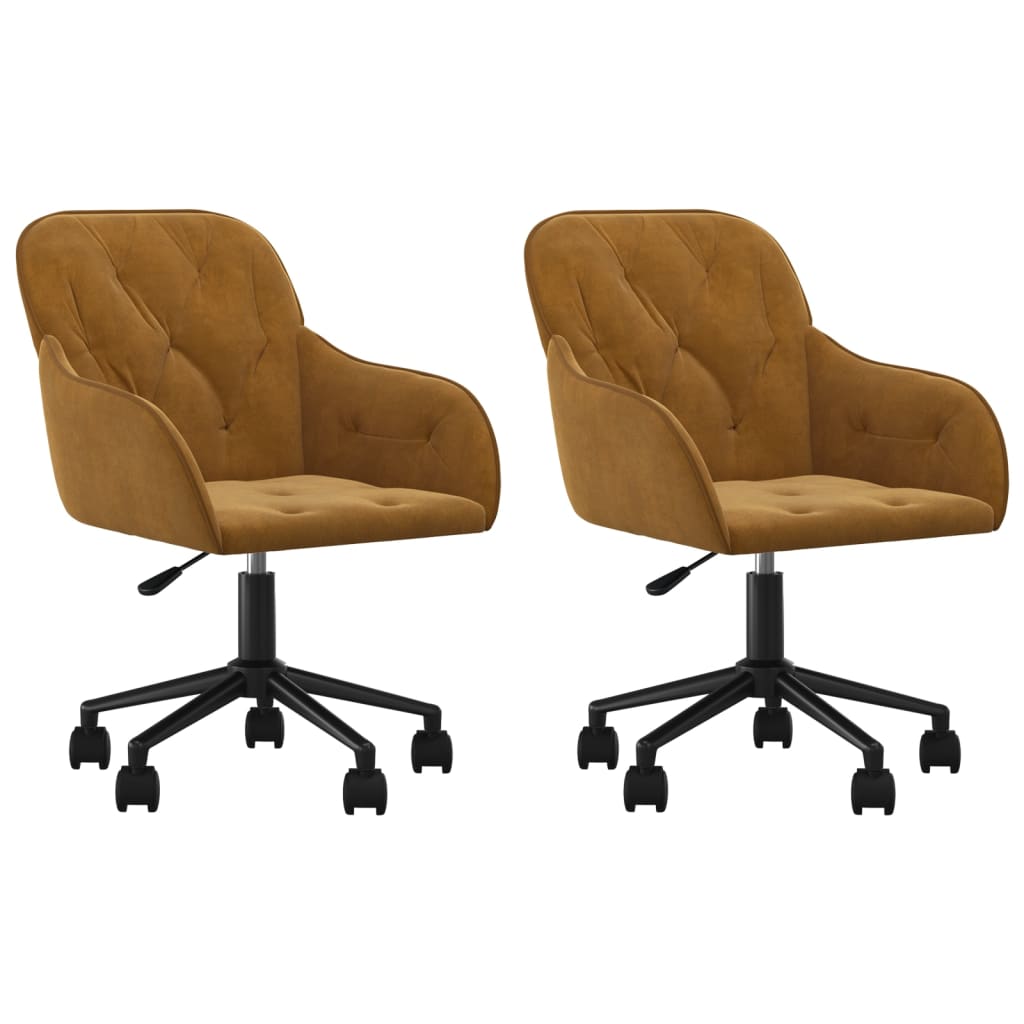 Eetkamerstoelen draaibaar 2 st fluweel bruin