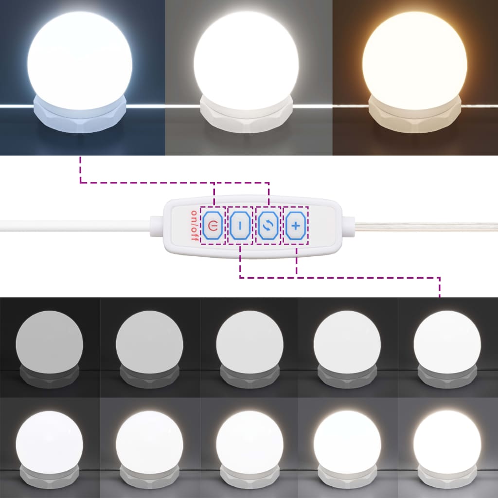 Kaptafel met LED-verlichting 74,5x40x141 cm gerookt eikenkleur