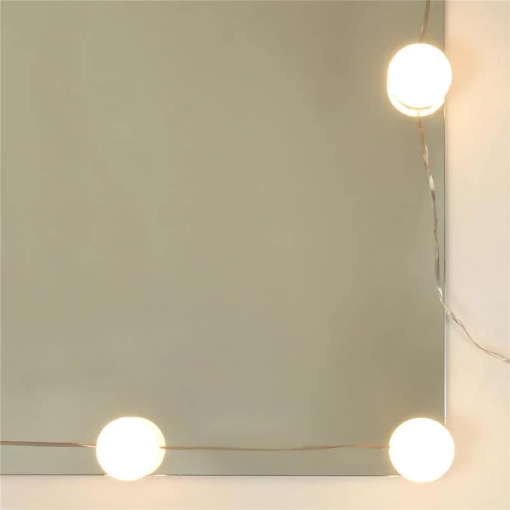 Luxe Kaptafelset met LED-Verlichting & Spiegel – Zwart – Inclusief Krukje