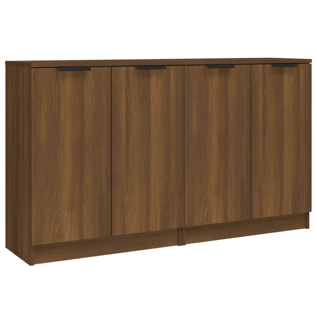 Dressoirs 2 st 60x30x70 cm bewerkt hout bruin eikenkleur