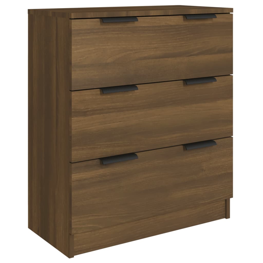 3-delige Dressoirs bewerkt hout bruin eikenkleur