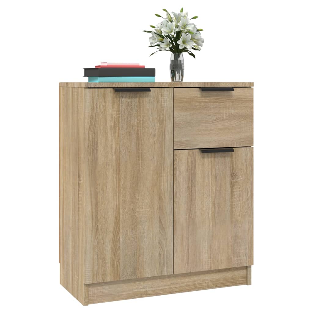 Dressoirs 2 st 60x30x70 cm bewerkt hout sonoma eikenkleurig
