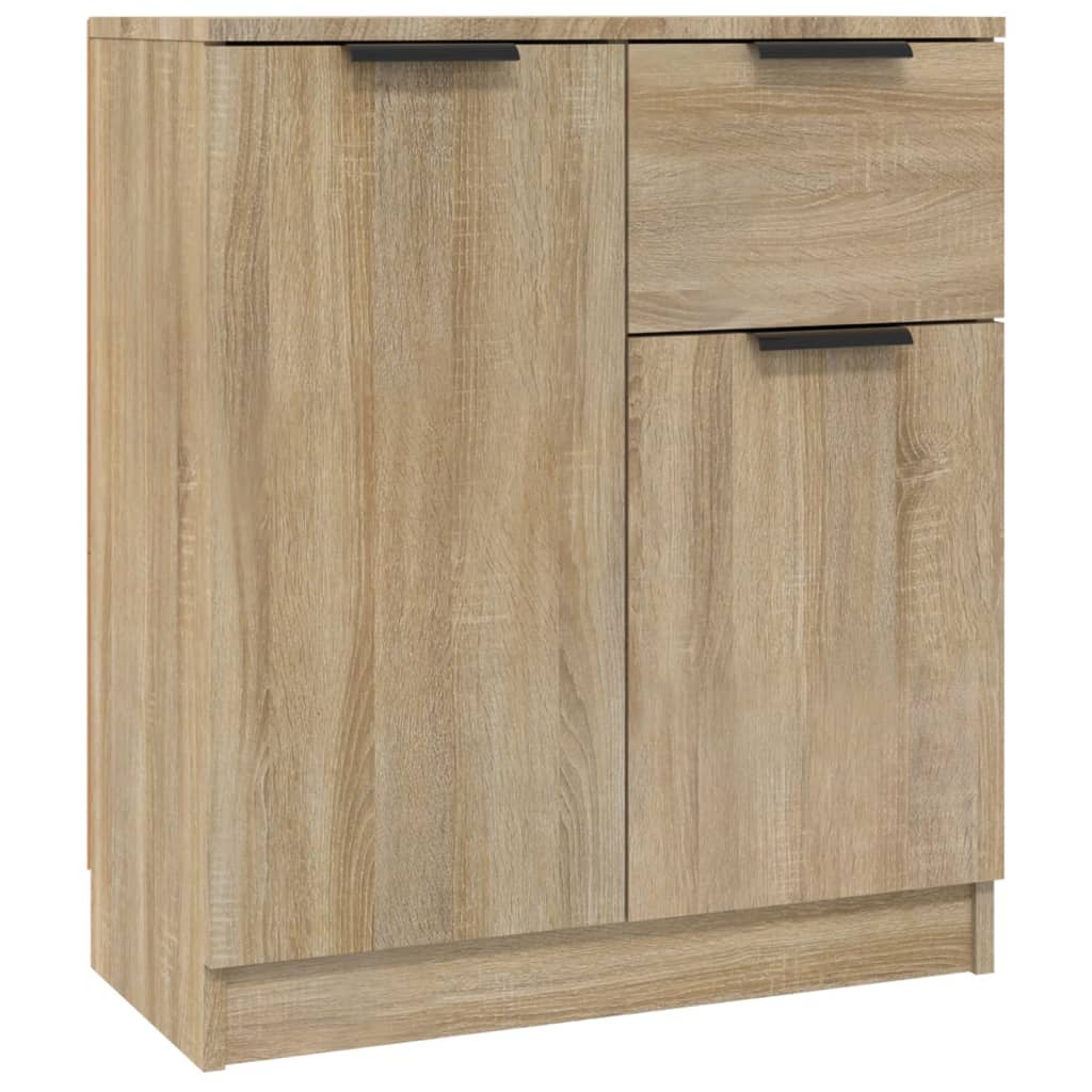 Dressoirs 2 st 60x30x70 cm bewerkt hout sonoma eikenkleurig