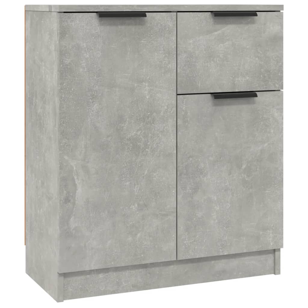 Dressoirs 2 st 60x30x70 cm bewerkt hout betongrijs
