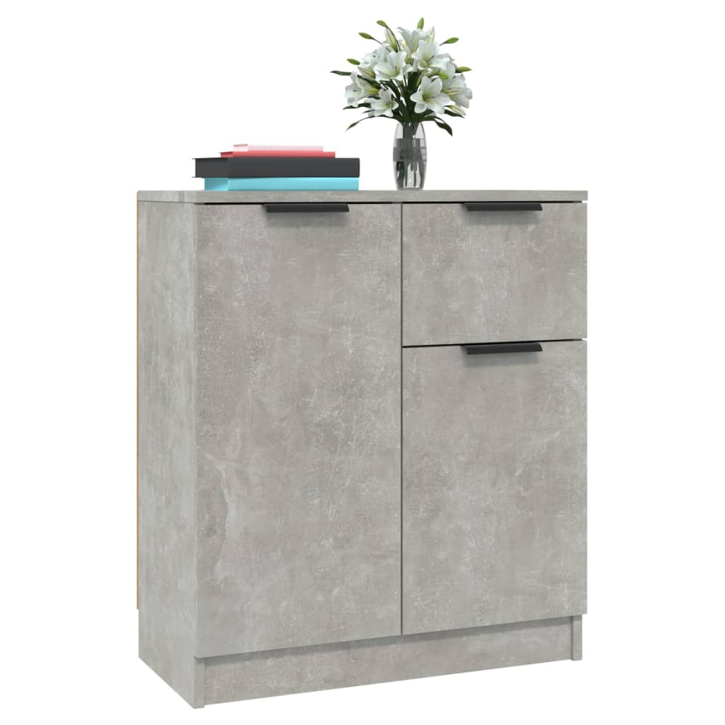 Dressoirs 2 st 60x30x70 cm bewerkt hout betongrijs