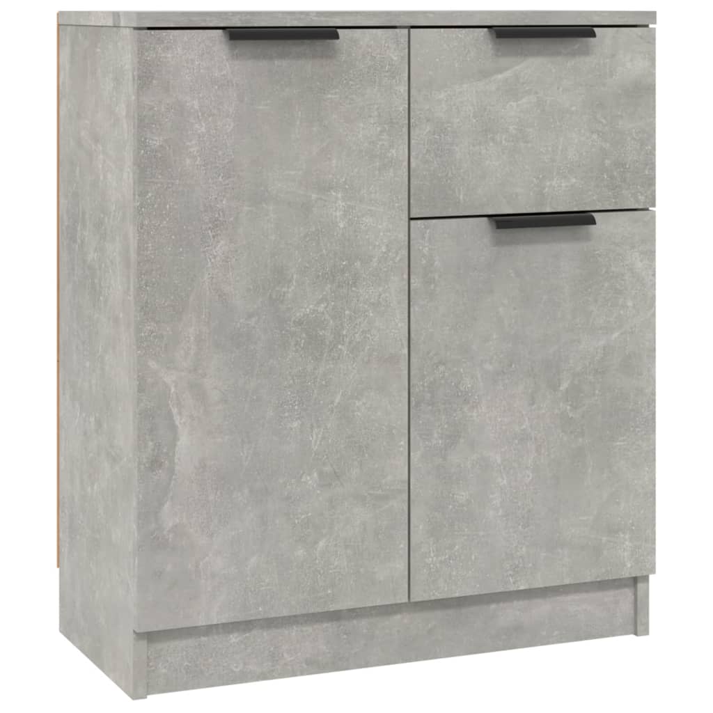 Dressoirs 2 st 60x30x70 cm bewerkt hout betongrijs
