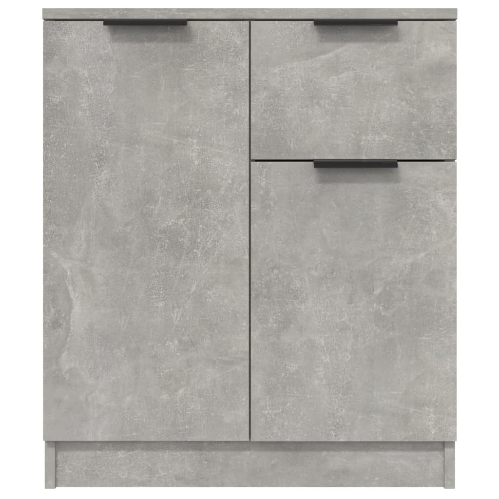 Dressoirs 2 st 60x30x70 cm bewerkt hout betongrijs