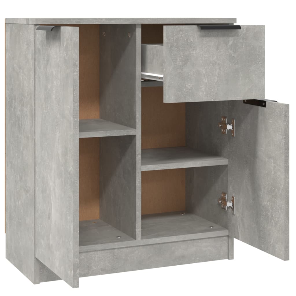 Dressoirs 2 st 60x30x70 cm bewerkt hout betongrijs