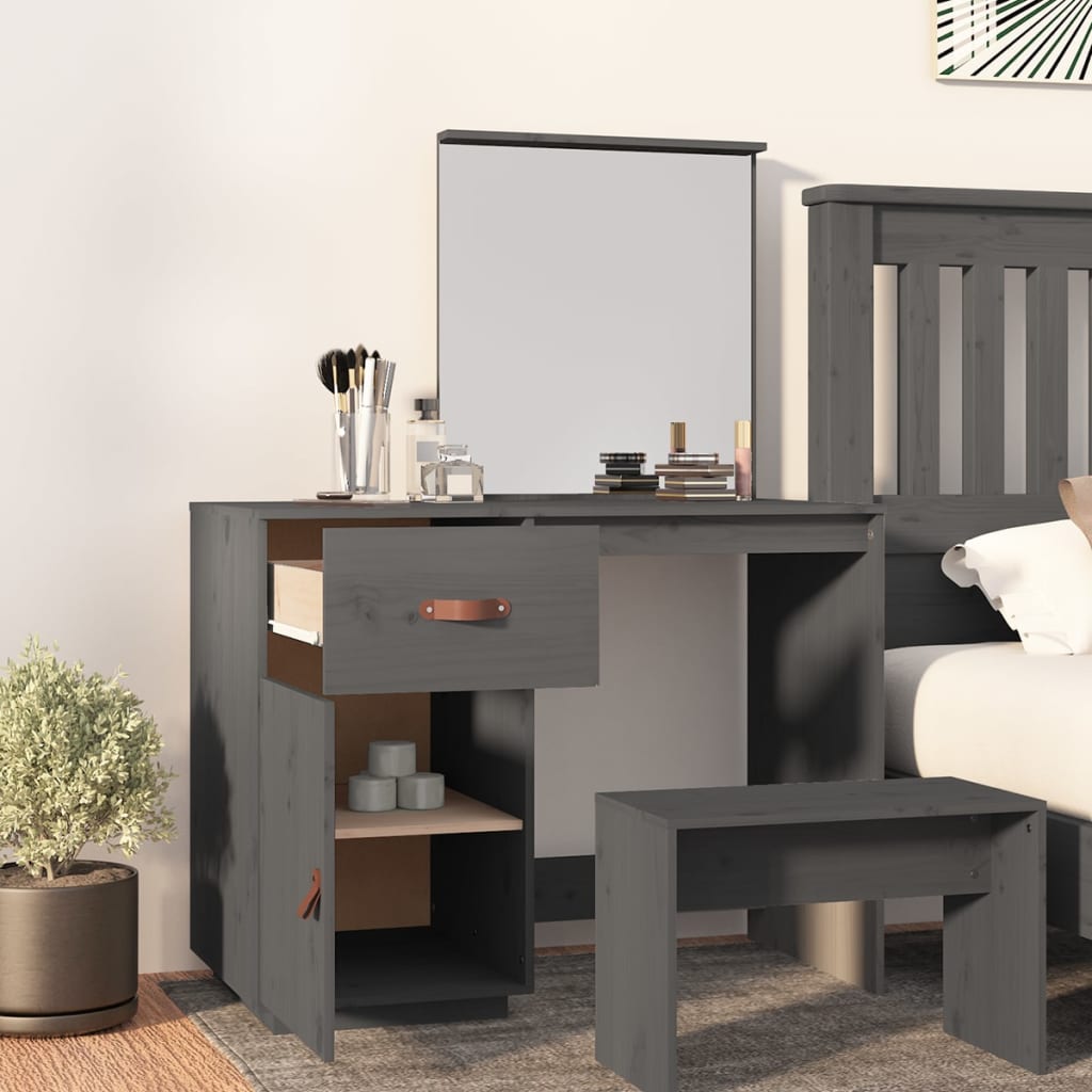 Kaptafel 95x50x134 cm massief grenenhout grijs